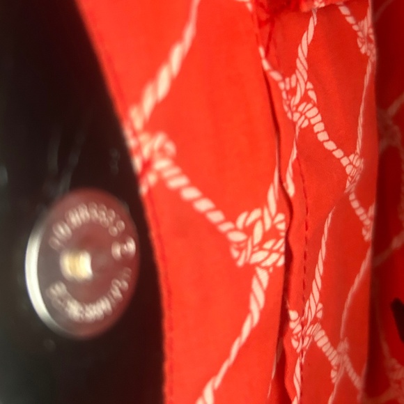 Vintage Liz Claiborne Black and Cream Chevron Flat Bag with Hoop Handles - Picture 9 of 11